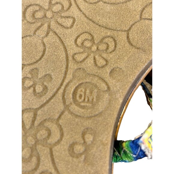 Womens Palms Floral Beaded Sandals Size 6M With Vibrant Multicolor Design - Picture 4 of 7